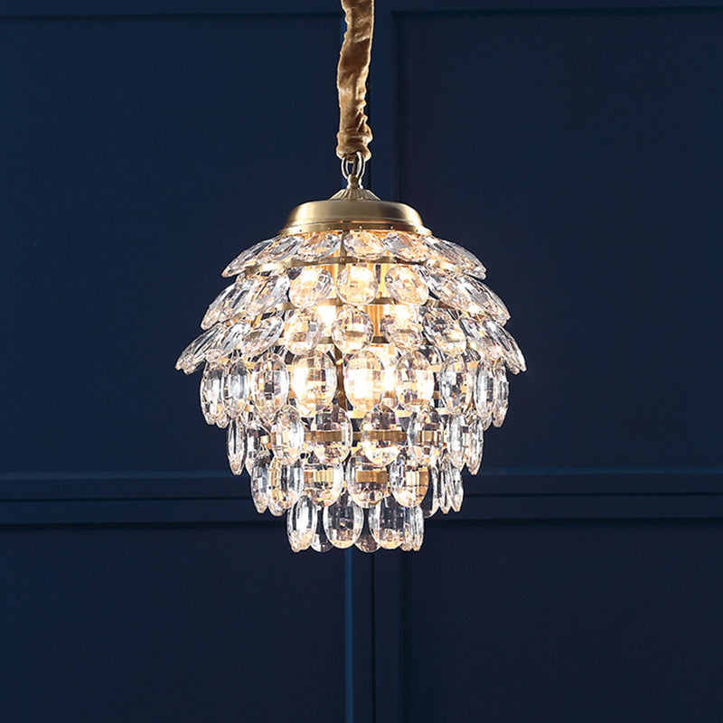 Modern Chandelier Light Fixtures Crystal Multi Head Hanging Chandelier for Bedroom