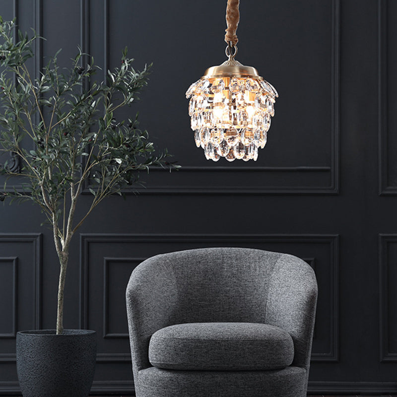 Modern Chandelier Light Fixtures Crystal Multi Head Hanging Chandelier for Bedroom