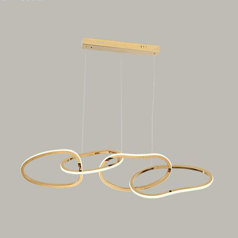 Luz colgante lineal de lámpara de metal posmoderna para comedor para comedor