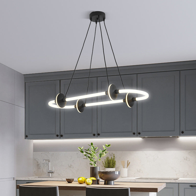 Minimalista lineal isla luz de metal 1 luz colgante de luz para comedor