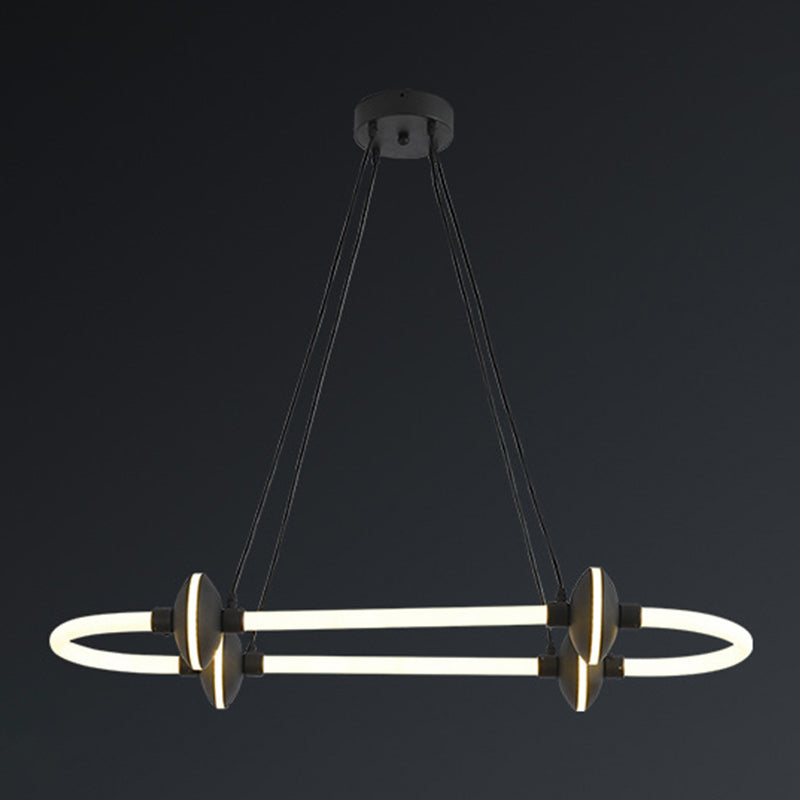 Minimalist Linear Island Light Metal 1 Light Hanging Light for Dining Room