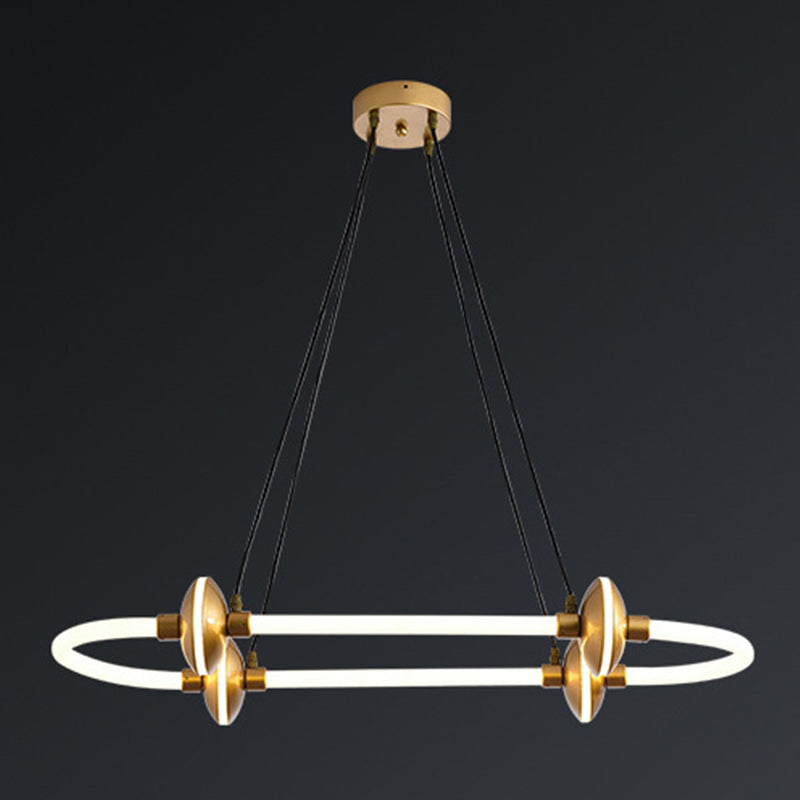Minimalist Linear Island Light Metal 1 Light Hanging Light for Dining Room