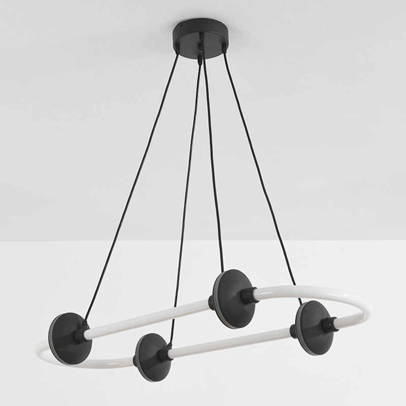 Minimalist Linear Island Light Metal 1 Light Hanging Light for Dining Room