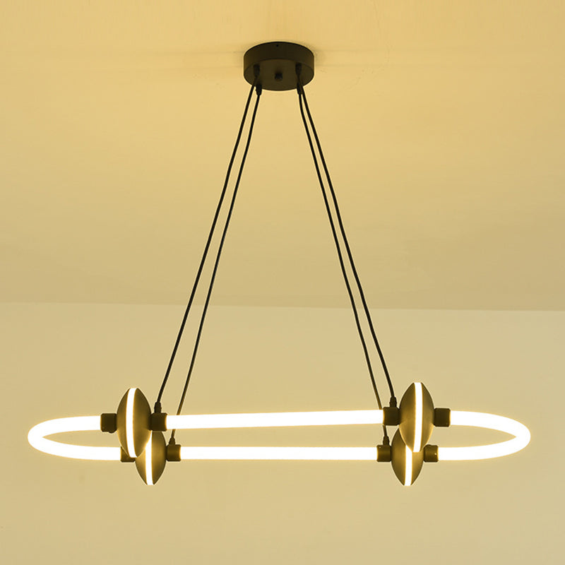Minimalist Linear Island Light Metal 1 Light Hanging Light for Dining Room