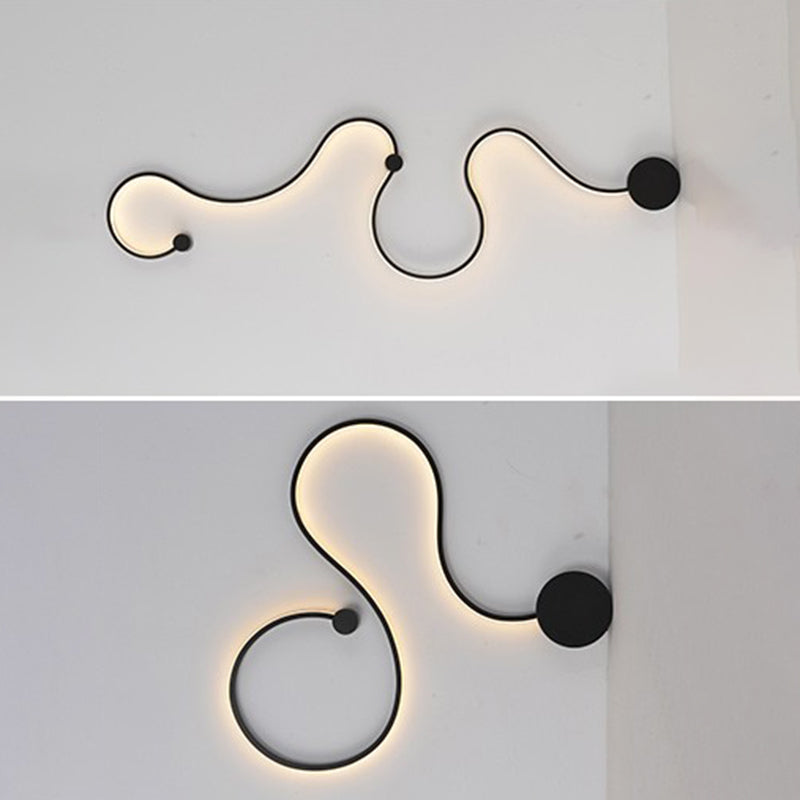 Lumière murale linéaire de style nordique Minimaliste 1 lumière LED LED Ponderie murale pour le salon