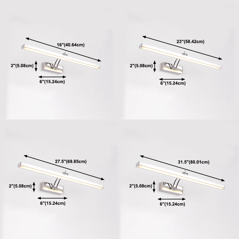 Contemporary Vanity Light Simple Linear Mirror Lighting Fixtures for Bathroom
