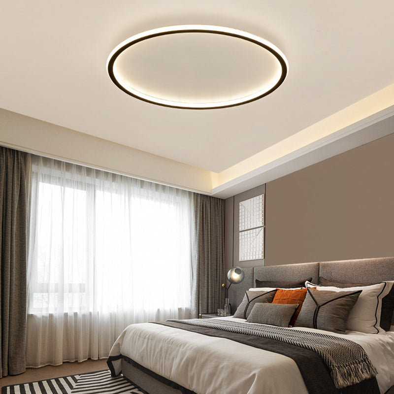 Plafonnier circulaire en métal, LED de style simple, proche du plafonnier