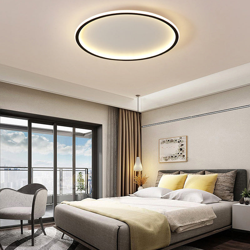 Plafonnier circulaire en métal, LED de style simple, proche du plafonnier