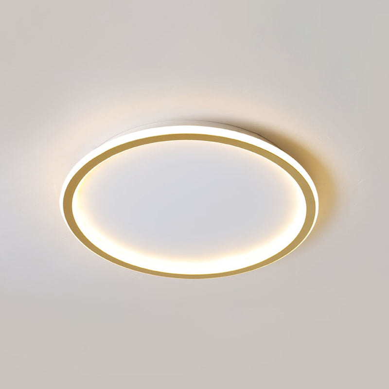 Plafonnier circulaire en métal, LED de style simple, proche du plafonnier