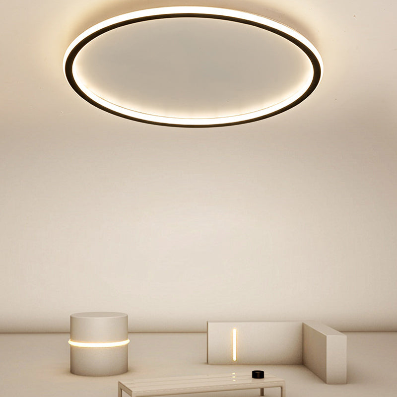 Plafonnier circulaire en métal, LED de style simple, proche du plafonnier