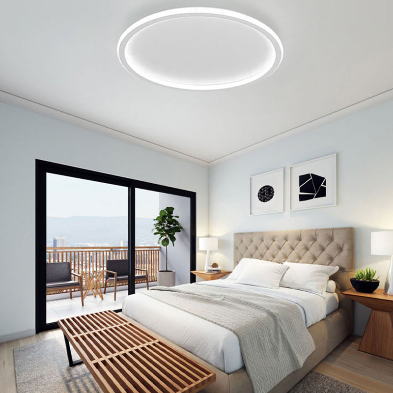 Plafonnier circulaire en métal, LED de style simple, proche du plafonnier