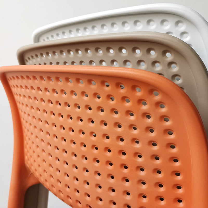 Taburete de bar moderno, taburete de bar sin brazos de plástico con reposapiés y respaldo