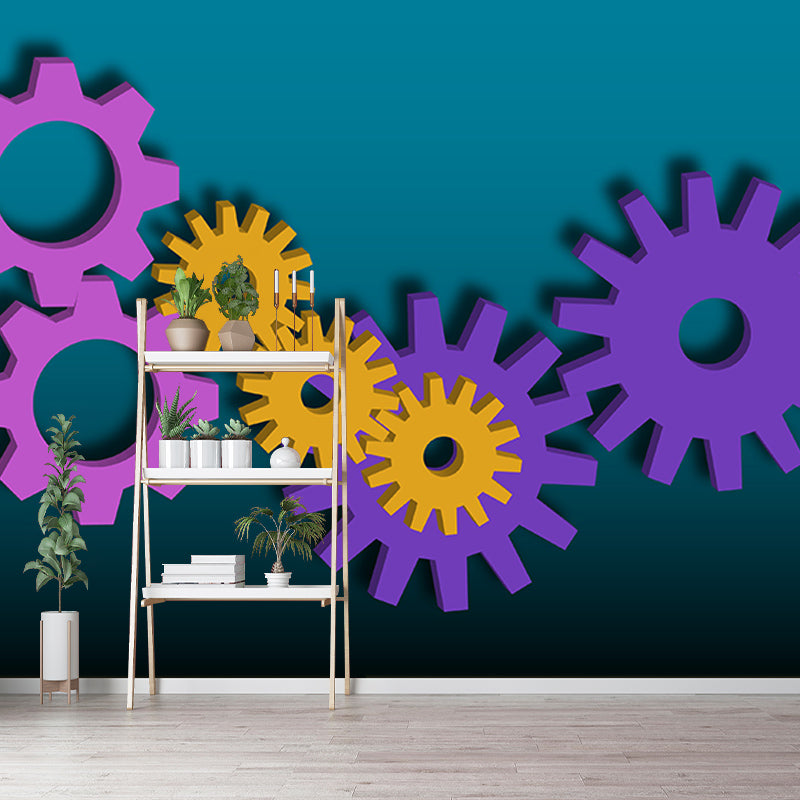 Metal Gear Mildew Resistant Mural Wallpaper Living Room Wall Mural