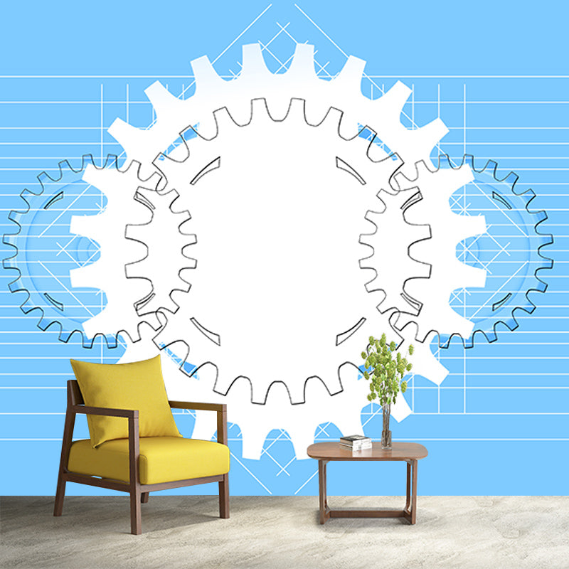 Metal Gear Mildew Resistant Mural Wallpaper Living Room Wall Mural