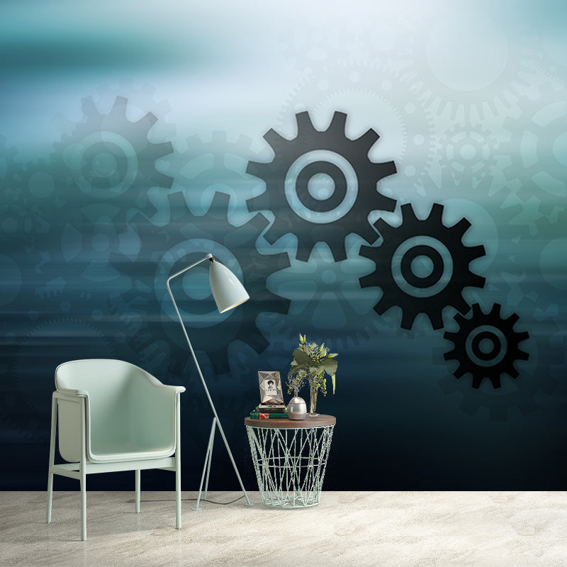 Metal Gear Mildew Resistant Mural Wallpaper Living Room Wall Mural