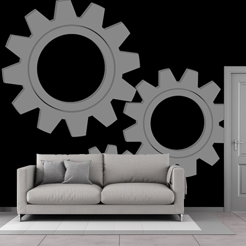 Modern Illustration Mural Wallpaper Metal Gear Living Room Wall Mural