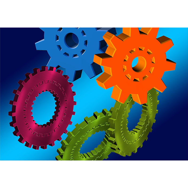 Decorative Illustration Mural Wallpaper Metal Gear Indoor Wall Mural