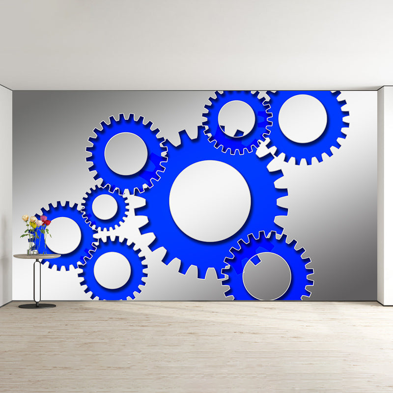 Metal Gear Illustration Mural Wallpaper Environment Friendly Living Room Wall Mural