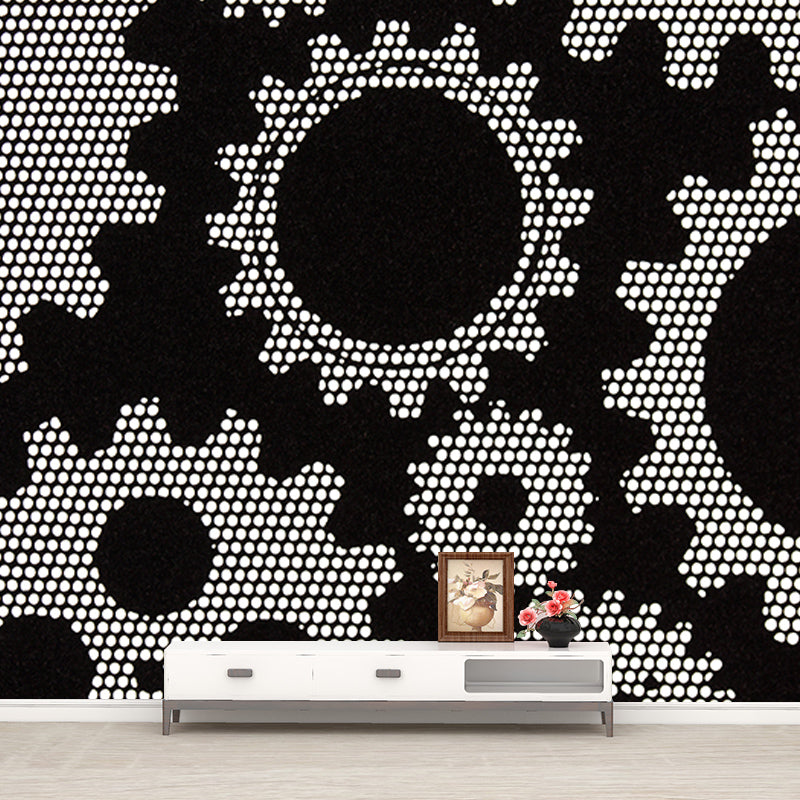 Metal Gear Illustration Mural Wallpaper Environment Friendly Living Room Wall Mural