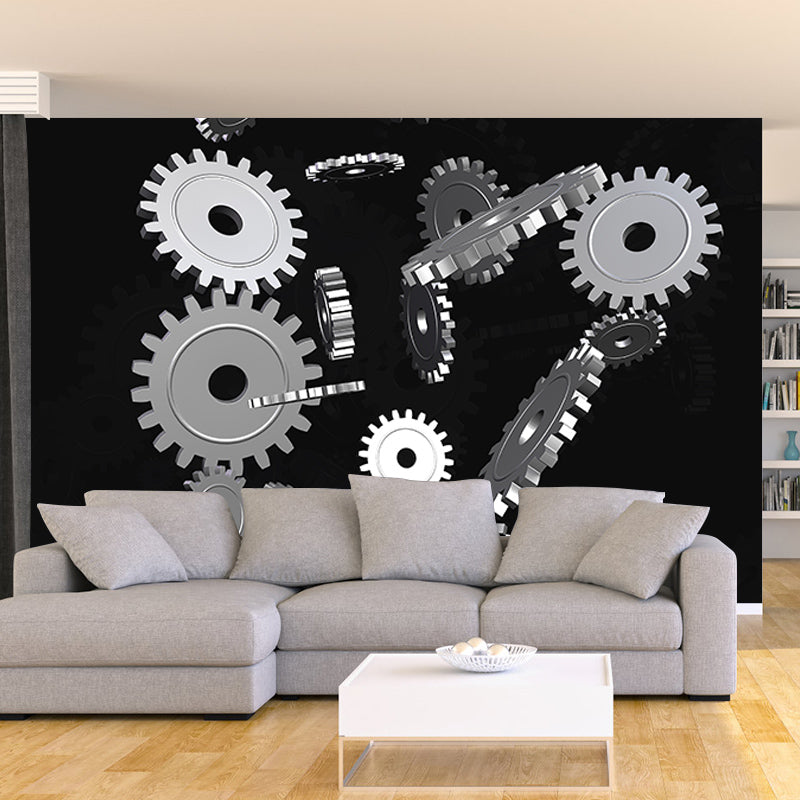 Photography Environment Friendly Mural Wallpaper Metal Gear Bedroom Wall Mural