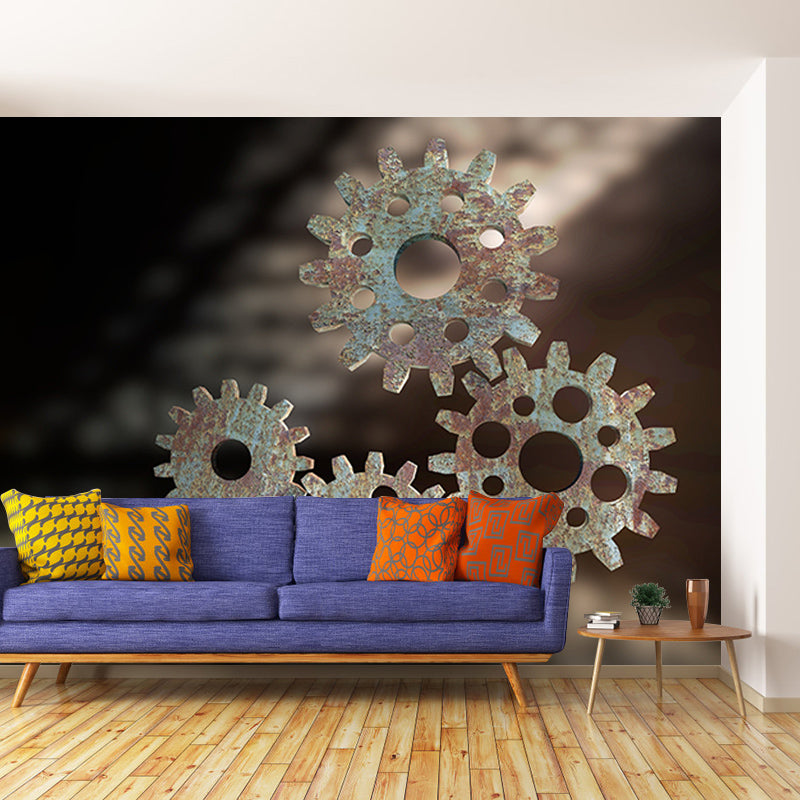 Photography Environment Friendly Mural Wallpaper Metal Gear Bedroom Wall Mural