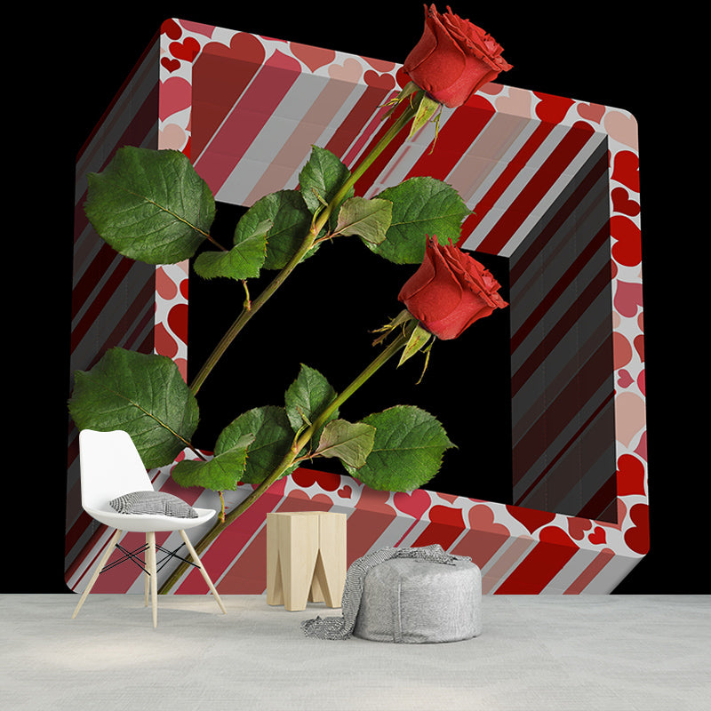 3D Vision Resistant Mural Wallpaper Environment Friendly Sleeping Room Wall Mural