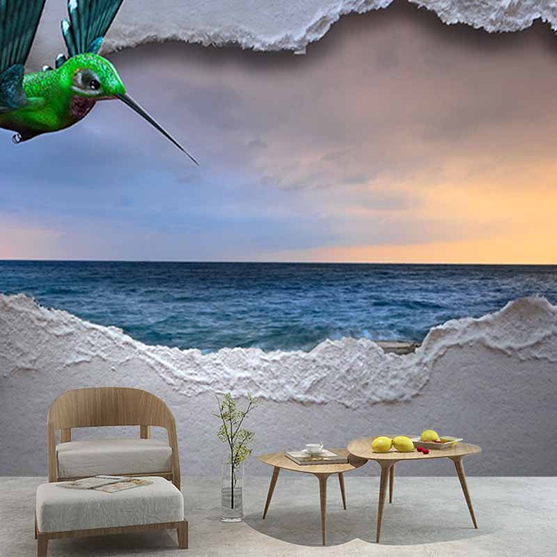 Modern Style Wall Mural Wallpaper 3D Vision Bedroom Wall Mural