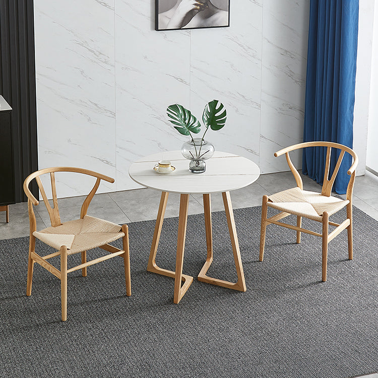 Double Pedestal Stone Table Industrial Style Dining Room Table for Home