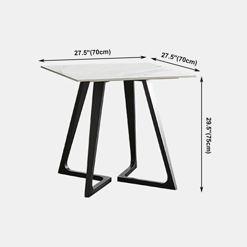 Double Pedestal Stone Table Industrial Style Dining Room Table for Home