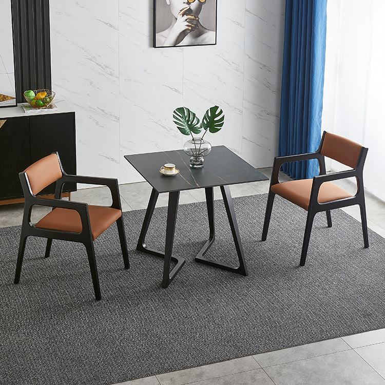 Meubles de style industriel de table à manger en pierre de double piédestal pour d'intérieur