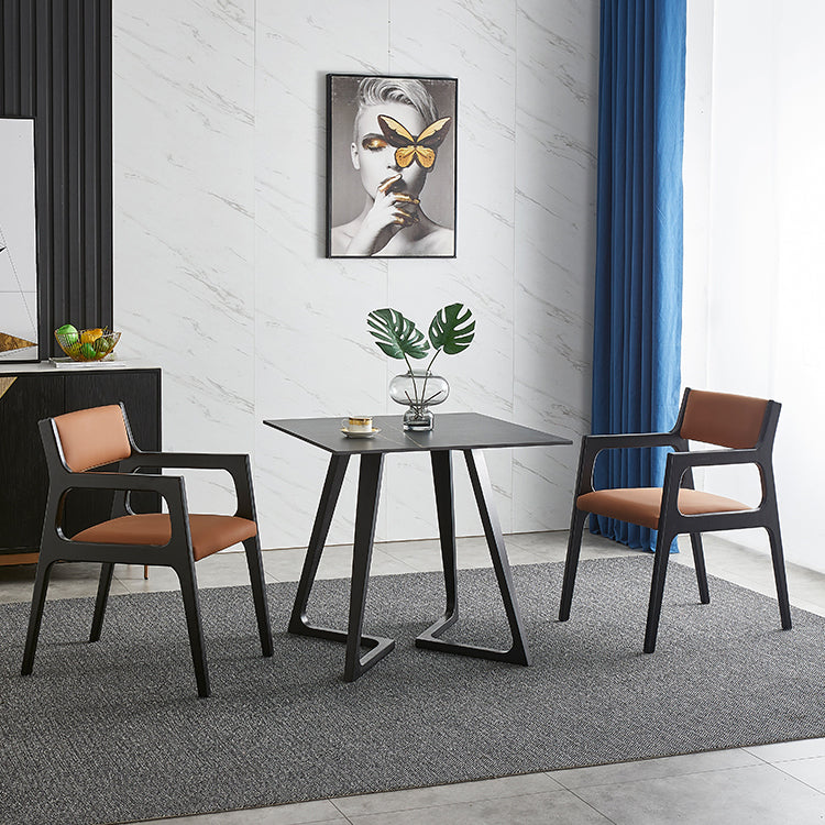 Meubles de style industriel de table à manger en pierre de double piédestal pour d'intérieur