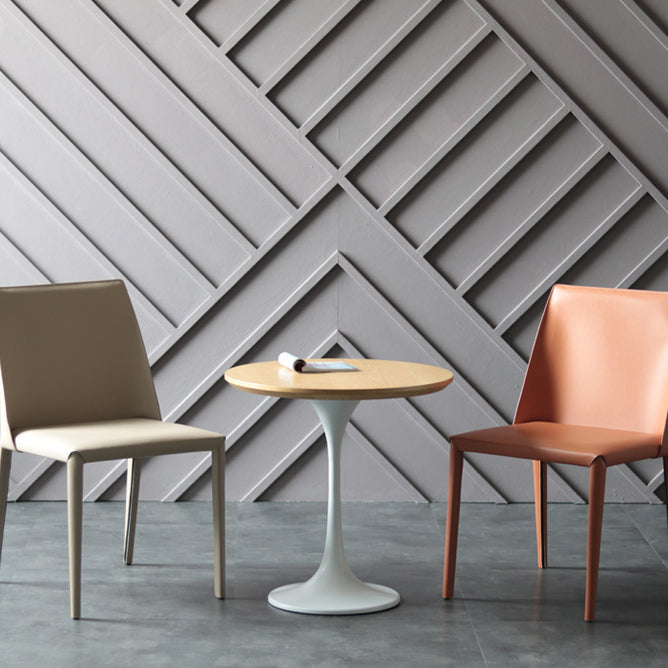Pedestal redondo Mesa de comedor informal Mesa fija con madera maciza
