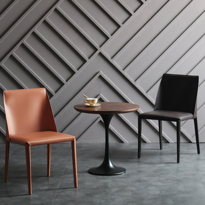 Pedestal redondo Mesa de comedor informal Mesa fija con madera maciza