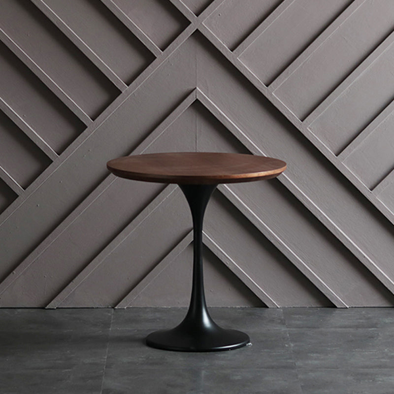 Pedestal redondo Mesa de comedor informal Mesa fija con madera maciza