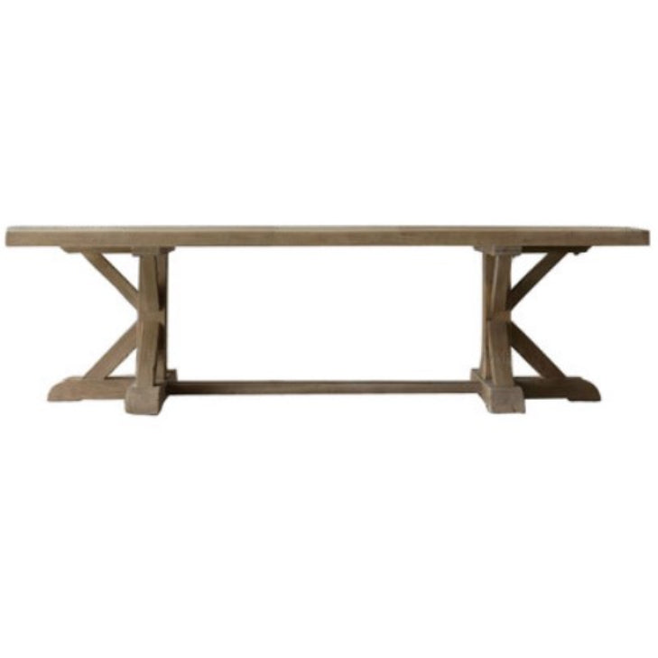 Modern Pine Wooden Table for Restaurant Rectangle Dining Table with Trestle Base