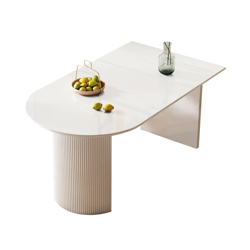 Table à manger de ton blanc, Table à Double guéridon simple pour salle à manger