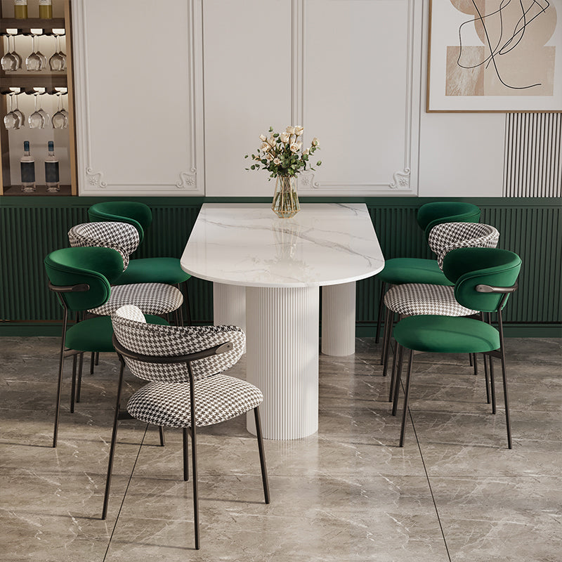 Mesa blanca interior moderna para restaurante Top Table de comedor de piedra sinterizada