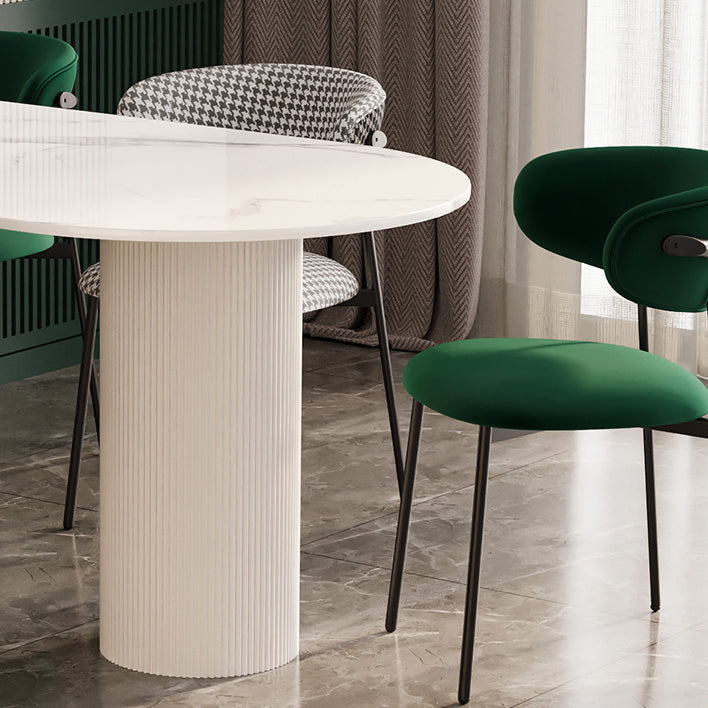 Mesa blanca interior moderna para restaurante Top Table de comedor de piedra sinterizada