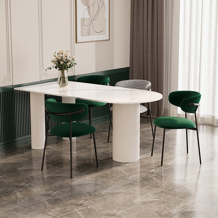 Mesa blanca interior moderna para restaurante Top Table de comedor de piedra sinterizada