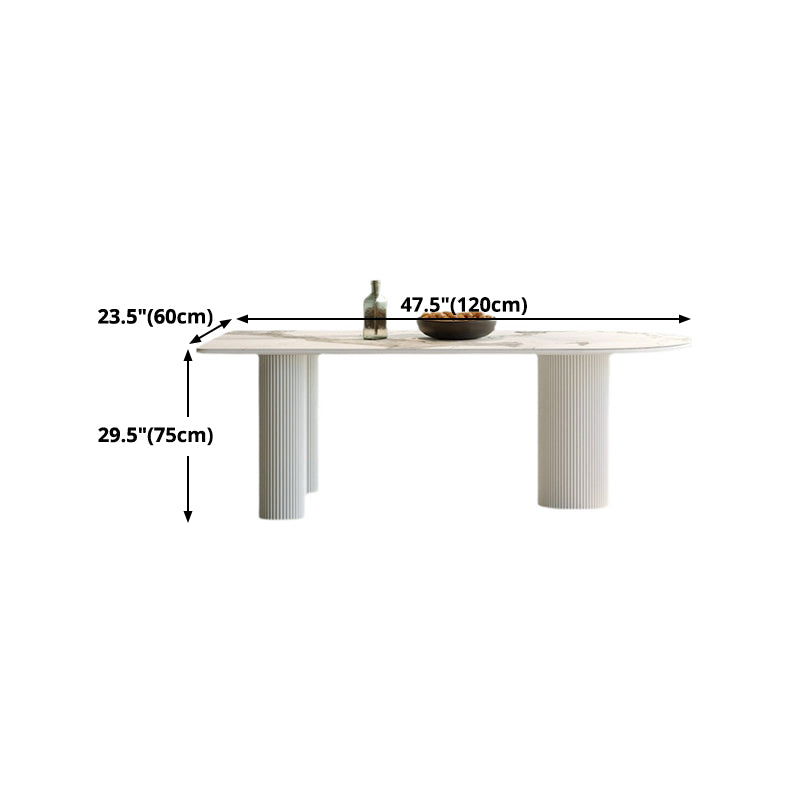 Mesa blanca interior moderna para restaurante Top Table de comedor de piedra sinterizada