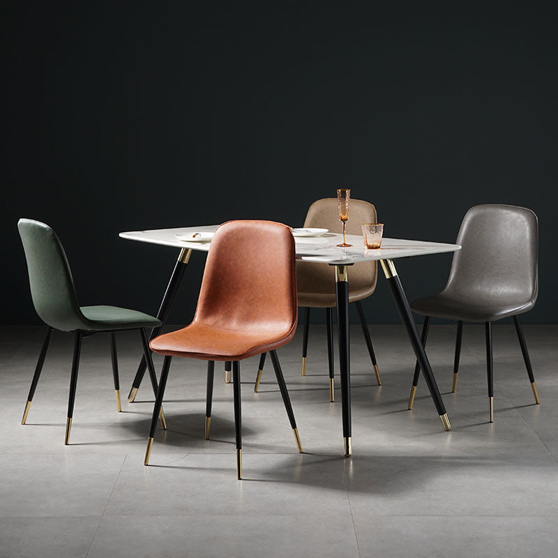 Nordic Metal Dining Chairs Dining Armless Side Chairs for Kitchen
