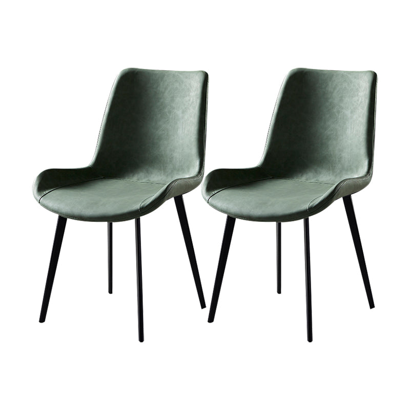 Silla lateral de comedor con respaldo sólido de diseño industrial, brazo de cuero, silla lateral de comedor