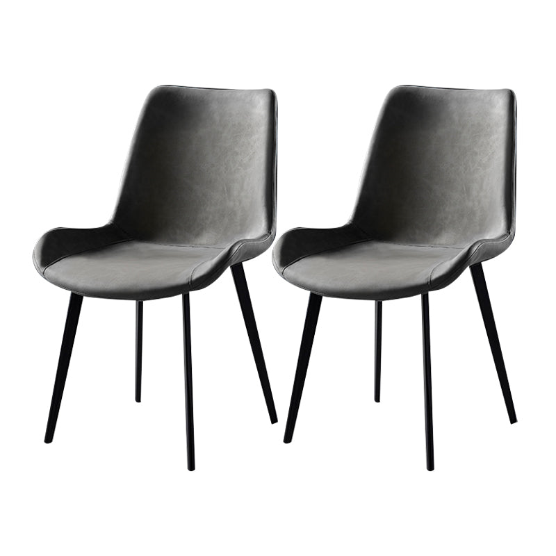 Silla lateral de comedor con respaldo sólido de diseño industrial, brazo de cuero, silla lateral de comedor