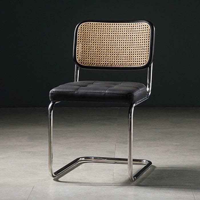 Eigentijdse metalen eetstoelen dineren open achterste armloze zijstoelen voor keuken