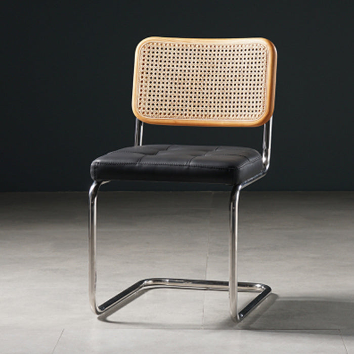 Eigentijdse metalen eetstoelen dineren open achterste armloze zijstoelen voor keuken