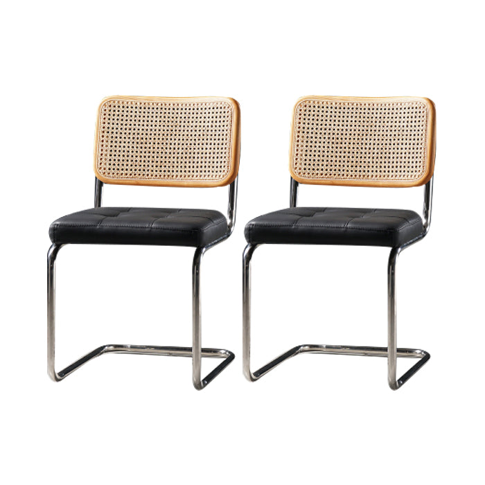 Eigentijdse metalen eetstoelen dineren open achterste armloze zijstoelen voor keuken