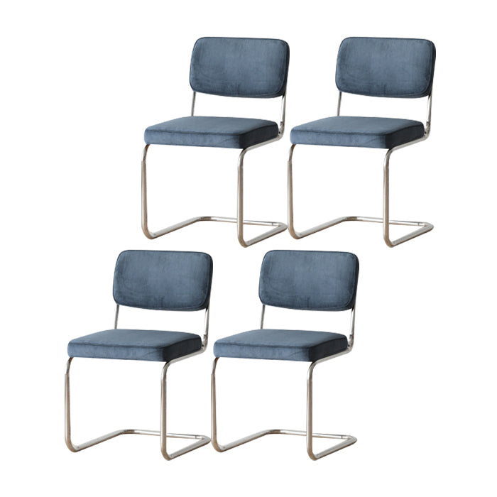 Eigentijdse metalen eetstoelen dineren open achterste armloze zijstoelen voor keuken