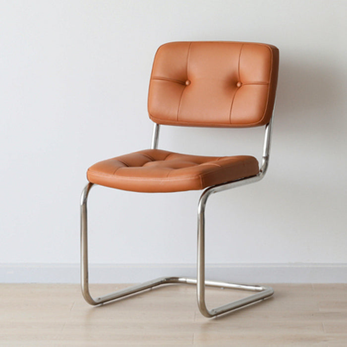 Eigentijdse metalen eetstoelen dineren open achterste armloze zijstoelen voor keuken