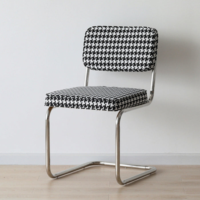 Eigentijdse metalen eetstoelen dineren open achterste armloze zijstoelen voor keuken