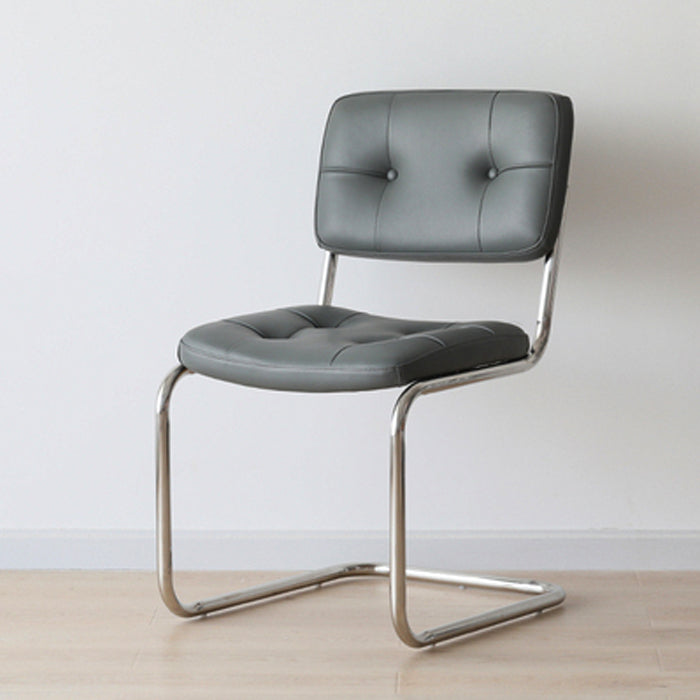 Eigentijdse metalen eetstoelen dineren open achterste armloze zijstoelen voor keuken